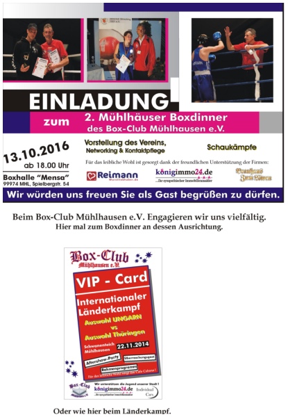 Einladung zum 2. Mühlhäuser Boxdinner 2016